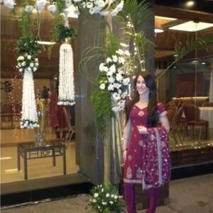 Purple kurta with scarf